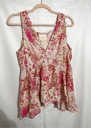 Anthropologie Maeve sleeveless pink boho top