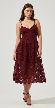 Lace A Line Midi Dress