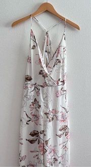 Lush White Floral Wide Leg Jumpsuit