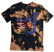 Air Jordan Adult Small Graphic T-Shirt Black Bleached Short Sleeve Tee