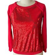 Red SEQUIN Crew Neck Top by NOBO No Boundaries ~ Junior Ladies Size MEDIUM