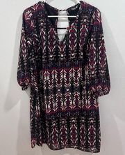 Indulge abstract print shift dress size large