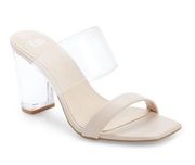 BP. Naomi Block Heel Sandal in Blush Faux Leather Size 10