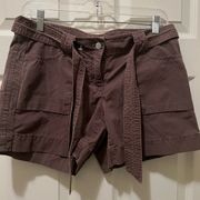 J Crew Brown Belted Anchor Shorts Size 2