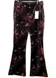 Anthropologie Scotch & Soda Velvet Flare Floral Trousers Pant Size‎ 31