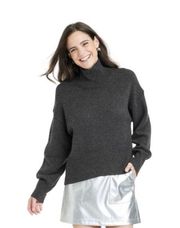 A New Day Women Dark Gray Mock Turtleneck Pullover Sweater Size Medium NEW