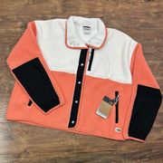 The North Face  Women Cragmont Fleece Jacket Orange White Black ColorBlock XL NWT