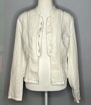 Ideology white button up lightweight jacket medium