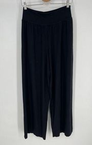 Sweaty Betty Modal Wide Leg Pants Sz 6 Solid Black Pull On