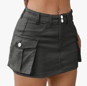 Gray Cargo Skirt