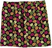 Autumn Leaves Corduroy Mini Skirt Handmade Brown & Multicolor Women’s L 14