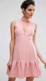 Pink Choker Neck Dress