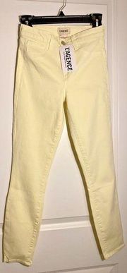Pale Yellow L'agence Margot Skinny Mid-Rise Jeans 25 in Stretch Colored‎ Denim