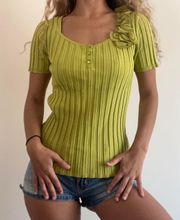 Citron Green Knit Top