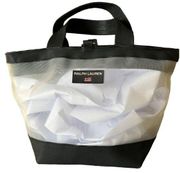 Ralph Lauren Polo Sport Tote Handbag White Mesh Removable Pouch Beach Travel Bag