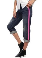 Marc by Marc Jacobs Annie Boyfriend Crop Pink Side Stripe Jeans Size 27