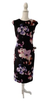 NWOT  Cap Sleeve Floral Scuba Dress