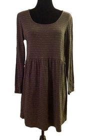 J. Jill Forest Green Long Sleeve Babydoll Lagenlook Dress Size Small