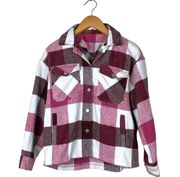 Women’s Plaid Shacket Jacket Size Medium Fall Flannel