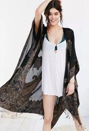 Ecote Embellished Paisley Poncho