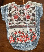 Stitch Fix Papermoon Women’s Floral Short Sleeve Blouse Top Size Small