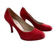 Via Spiga women's red suede round toe pump heels size 8.5