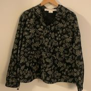 Treasure & Bond Floral Half Zip Popover Utility Hooded Jacket!