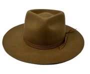 Size M 57CM Zulu Teak Fedora 100% Wool Hat Gross grain Ribbon NEW