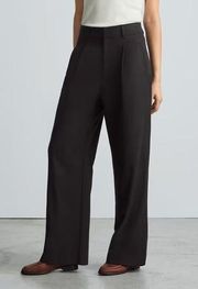 NWT Everlane The Way High Drape Pants Black High Rise Wide Leg Tencel Cotton 2S