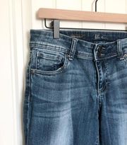 Cameron straight leg jeans medium wash midrise cuff hem- sz 6