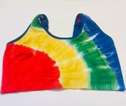 Cacique Unlined Wireless Comfort Straps Bralette Bra Size 26/28 Rainbow Tie Dye