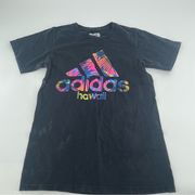 Adidas  Black Graphic Hawaii Pink Tropical Print T Shirt