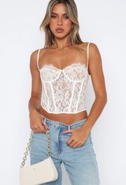 Dreamy Moments Lace Bustier White