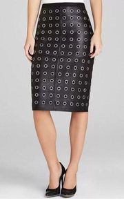 BCBCMAXAZRIA Bess Leather Grommet Pencil Skirt Black Size S