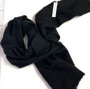 Sole Society black fringe oversized cozy scarf NWT