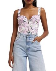 River Island Sleeveless Ruffle Bodysuit in Light Purple size 6