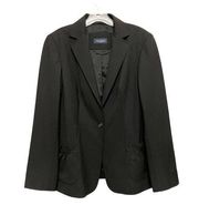 Piazza Sempione Wool Blend Blazer Jacket Women Size IT 46 Black Stretch 1 Button