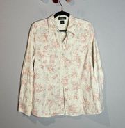 Vintage Eddie Bauer corduroy floral button down shirt