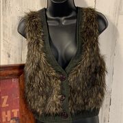 I Love H81 faux fur Vest size Med
