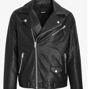 Express Asymmetrical Zip Faux Leather Moto Jacket XL Coat outwear NWT mens wonen
