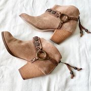 Yellowbox suede western/boho style ankle booties, size 8m