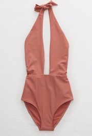 Aerie NWT One Piece Halter Swimsuit Small
