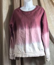 Messy Bun Just Chiilin Pink Hombre Pullover Sweatshirt Large