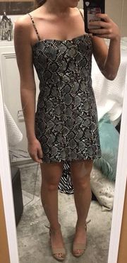 Snakeskin Leather Mini Dress