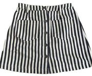 Papermoon Navy Blue/White Striped Miniskirt S NWT