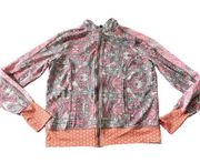 Maaji Abstract Pattern Long Sleeve Full Zip Active Swim Jacket Shirt Size Medium