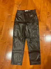 Abercrombie Curve Love Vegan Leather Ankle Straight Pant