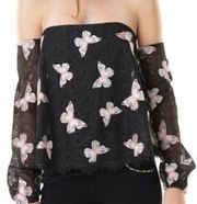 Alberto Makali Butterfly Blouse Black Size 10