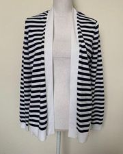 Lands'End  Sz S 6-8 cardigan Stripe womens light we