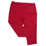 NWOT Lane Bryant Ankle Stretch Trouser Dress Pant Zipper Pockets 18 True Red